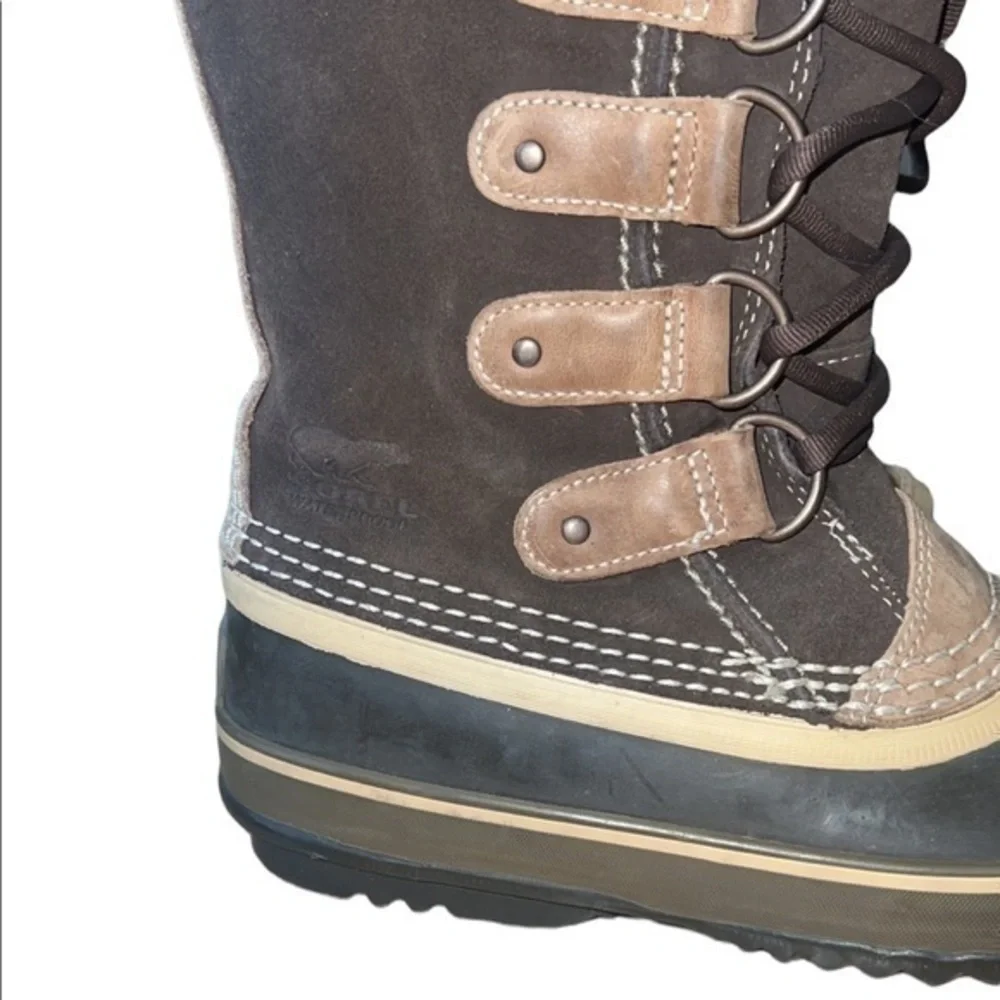 SOREL Joan Of Arctic‎ 1540 Tall Faux Fur Waterproof Lace Up Snow Winter Boots 7